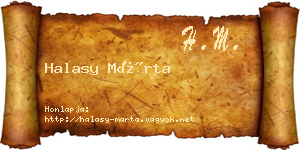 Halasy Márta névjegykártya