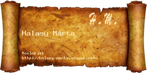 Halasy Márta névjegykártya