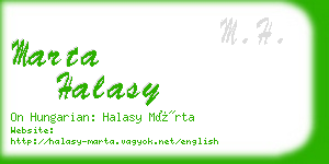 marta halasy business card